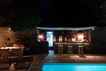 The pool bar at night